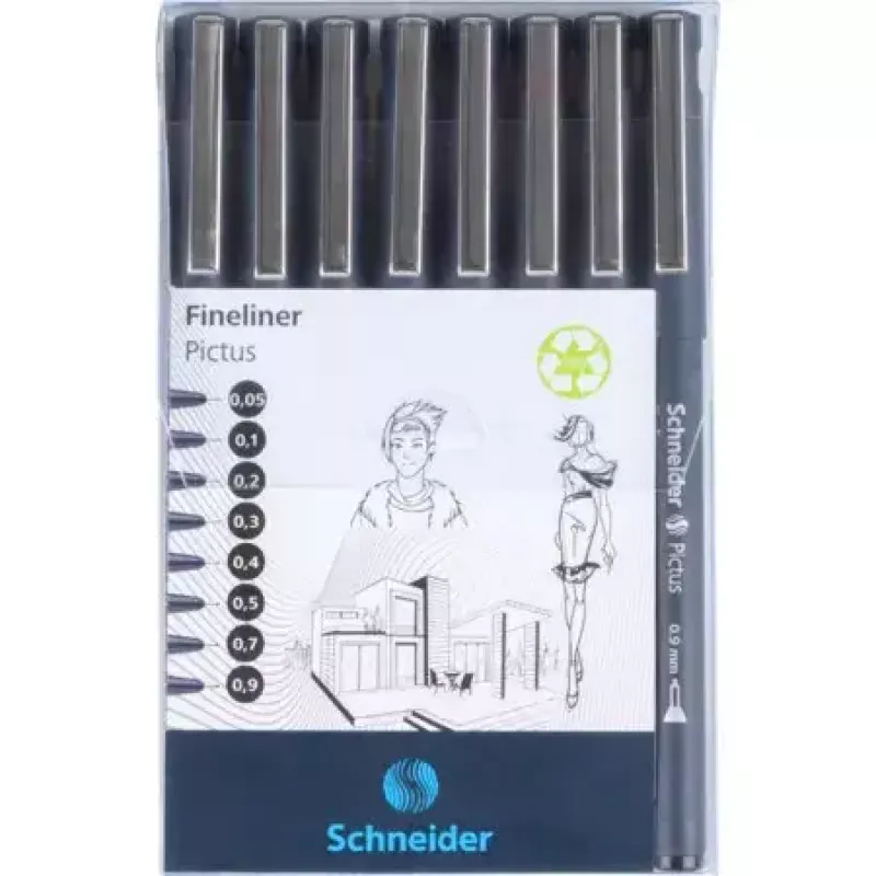 Fineliner Schneider Schreibgeräte Pictus Must 8 tk
