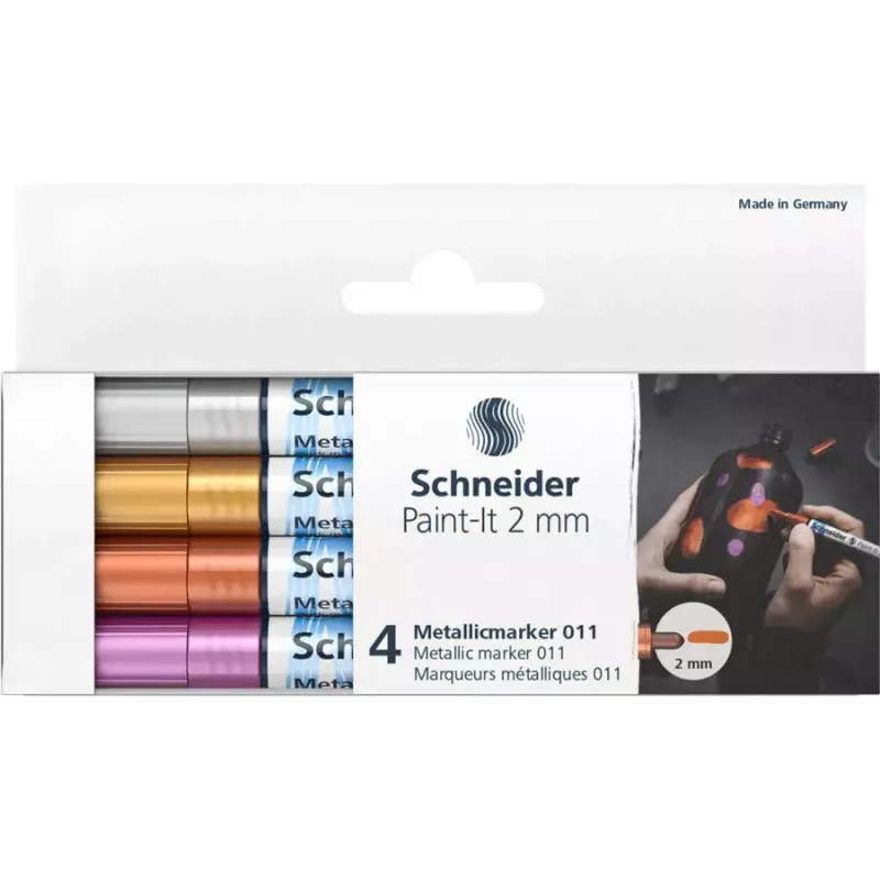 Schneider ML01111501, värvipliiats, Vask, Kuld, Hõbe, Violetne, 4 tk