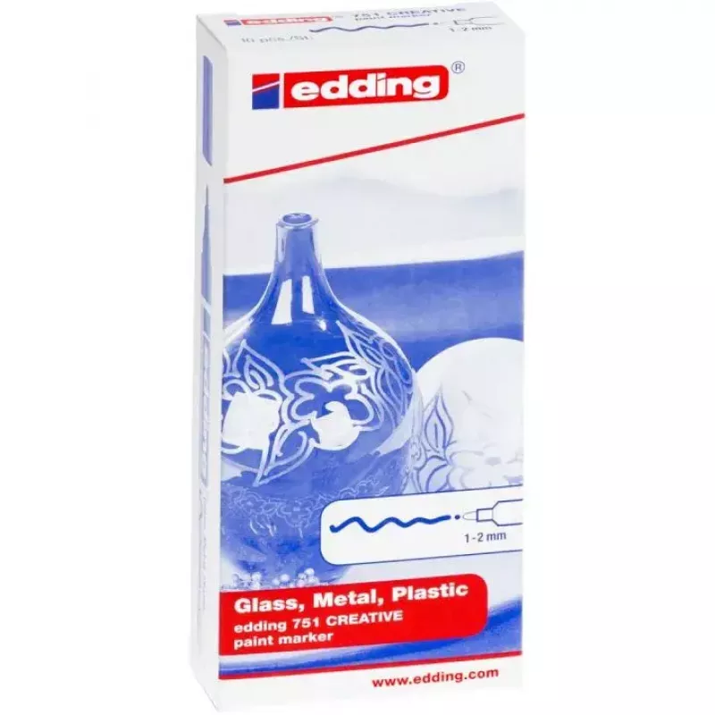 Marker Edding 751 10 tk Must Sinine Pruun Roheline Hele-sinine Oranž Roosa Punane Violetne Kollane