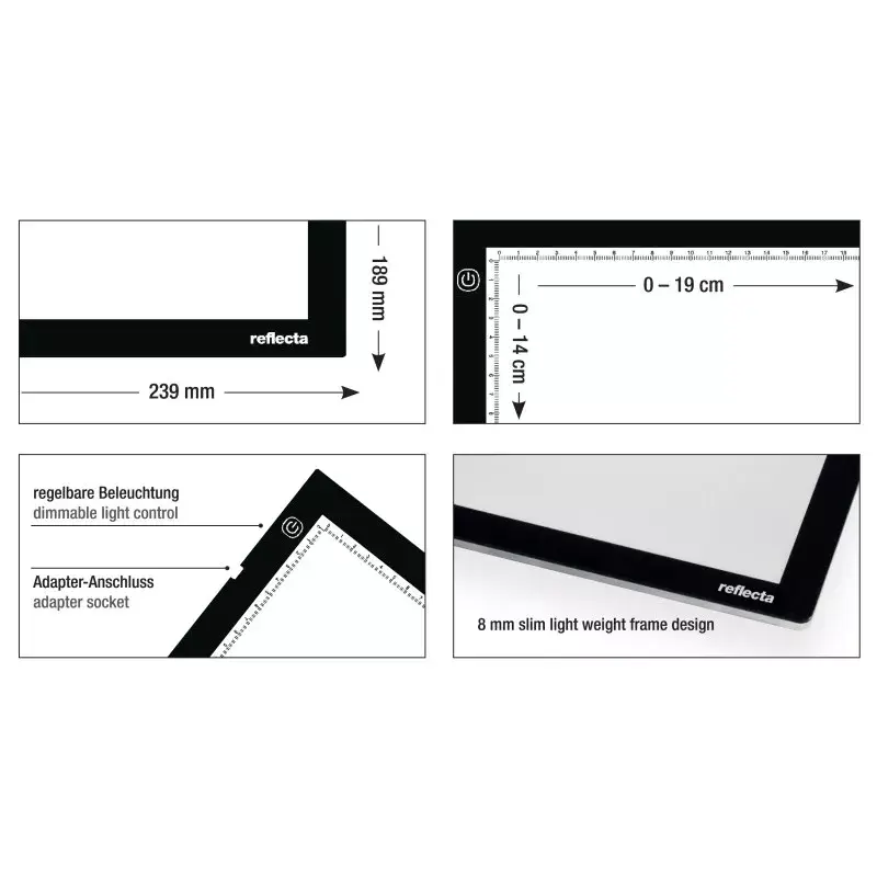 Ühe pildiraam Reflecta LED Light Pad A5 Super õhuke Must 19x14 cm