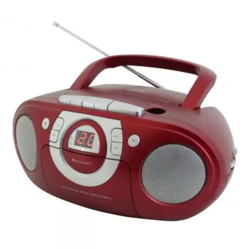 Kantav stereosüsteem Soundmaster SCD5100RO — CD/raadio/USB? (hall, punane)