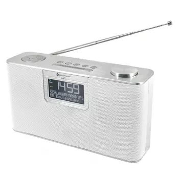 Personaalne raadio Soundmaster DAB700WE — analoog- ja digiraadio (DAB+, FM), 12 W RMS, LCD 2,9 tolli, MicroSD, hõbe/valge