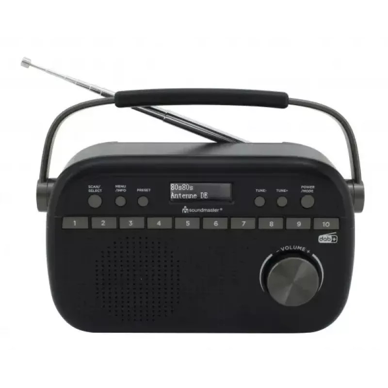 Kaasaskantav raadio Soundmaster DAB280 — DAB+, FM, analoog- ja digitaalne, 1,2 W, must, vahelduvvool/aku