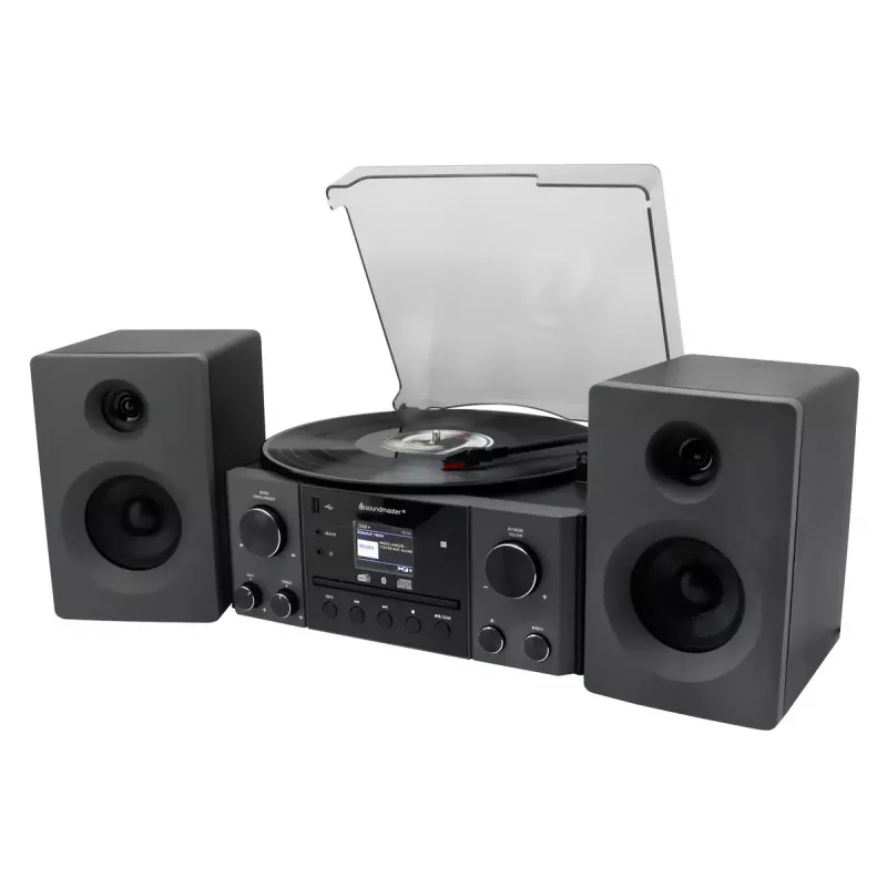 Kodune helisüsteem Soundmaster MCD1950SW — 20 W RMS, DAB+/FM, CD/MP3 taasesitus, 3,5 mm aux, vahelduvvoolutoide (must)