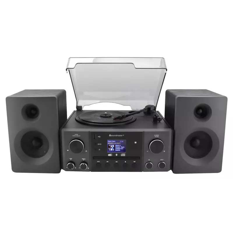 Kodune helisüsteem Soundmaster MCD1950SW — 20 W RMS, DAB+/FM, CD/MP3 taasesitus, 3,5 mm aux, vahelduvvoolutoide (must)