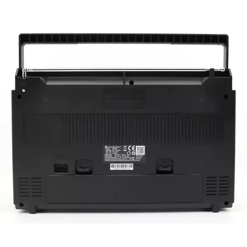 Kaasaskantav kassetimängija Soundmaster RR20SI — FM/MW/SW raadio, 3 W RMS, 3,5 mm kõrvaklapid, must/hõbedane