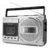 Kaasaskantav kassetimängija Soundmaster RR20SI — FM/MW/SW raadio, 3 W RMS, 3,5 mm kõrvaklapid, must/hõbedane