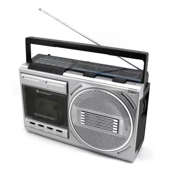 Kaasaskantav kassetimängija Soundmaster RR20SI — FM/MW/SW raadio, 3 W RMS, 3,5 mm kõrvaklapid, must/hõbedane
