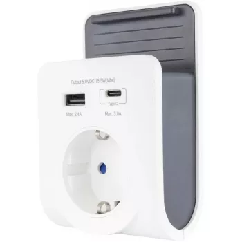 REV USB-laadija 240V pistikupesaga, USB-A ja USB-C, mudel 0020770112