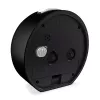 Quartz alarm clock Mebus 25806 Round Must Valge Analog aku AA