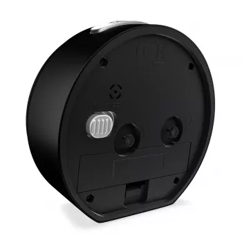 Quartz alarm clock Mebus 25806 Round Must Valge Analog aku AA