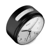 Quartz alarm clock Mebus 25806 Round Must Valge Analog aku AA