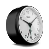 Quartz alarm clock Mebus 25806 Round Must Valge Analog aku AA