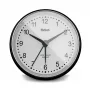 Quartz alarm clock Mebus 25806 Round Must Valge Analog aku AA