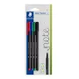 Fineliner Staedtler 334-S BK4 Ultra Fine Must Blue roheline Red 4 tk