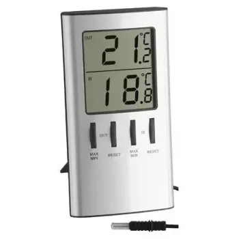 Elektrooniline keskkonnatermomeeter TFA-Dostmann 30.1027 sise- ja välistingimustesse Hõbedane °C