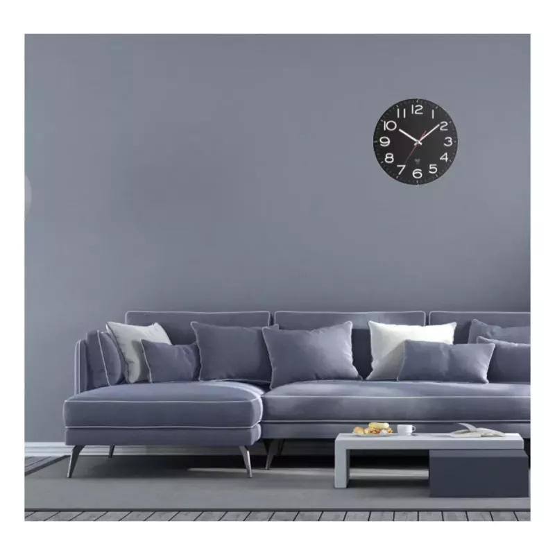 Analoog-raadio teel juhitav kell TFA-Dostmann 310 mm Must