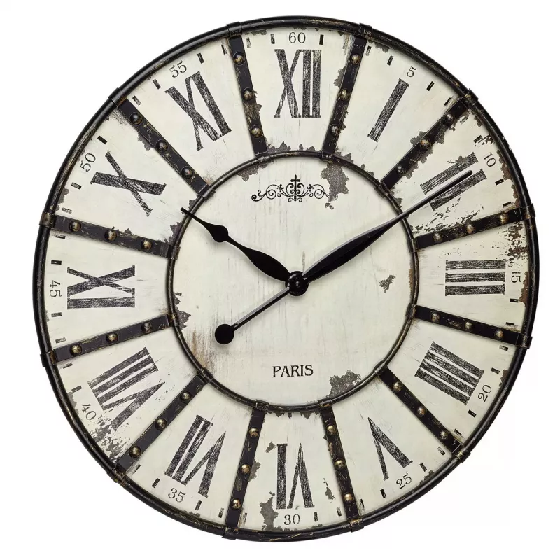 Kvartskell TFA-Dostmann Vintage 570mm Ümmargune Valge Aku AA