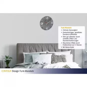 Wall Clock TFA-Dostmann CONTOUR Round hall Valge 35 cm