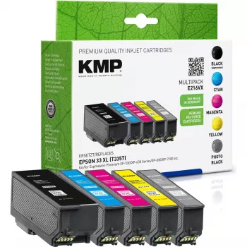KMP Epson T3357 mitmikpakett 400-650S E216VX taastatud must kassett