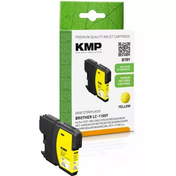 Kassett KMP Brother LC-1100Y kollane taastoodetud