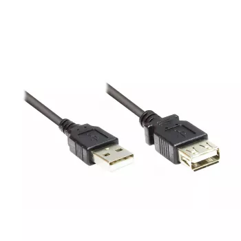 USB-kaabel Alcasa 2511-OF5S USB 2.0 5 m, must