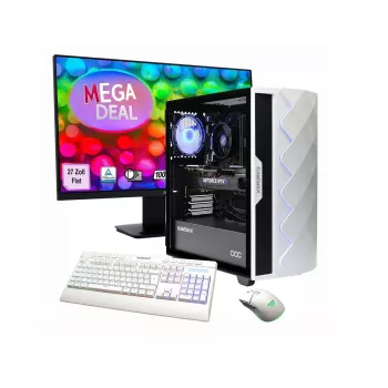 Lauaarvuti Hyrican GAMEMAX MegaDeal Diamond WT SET2702 AMD R7-5700X, 16 GB muutmälu, 1 TB SSD, NVIDIA RTX 5060, Windows 11, koos MSI PRO MP273A 27-tollise LED-kuvariga