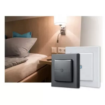 Seinale kinnitatav juhtmevaba nupplüliti eQ-3 Homematic IP HmIP-WRC2-2 — RF, aku (AAA), 86×86×19 mm, valge