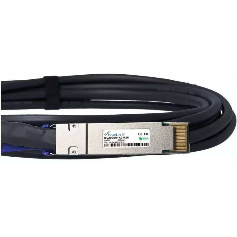 BlueOptics QDD-400-CU2M-BL InfiniBand fiiberoptiline kaabel 2 m QSFP-DD Must