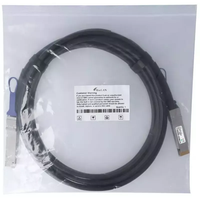 BlueOptics QDD-400-CU2M-BL InfiniBand fiiberoptiline kaabel 2 m QSFP-DD Must