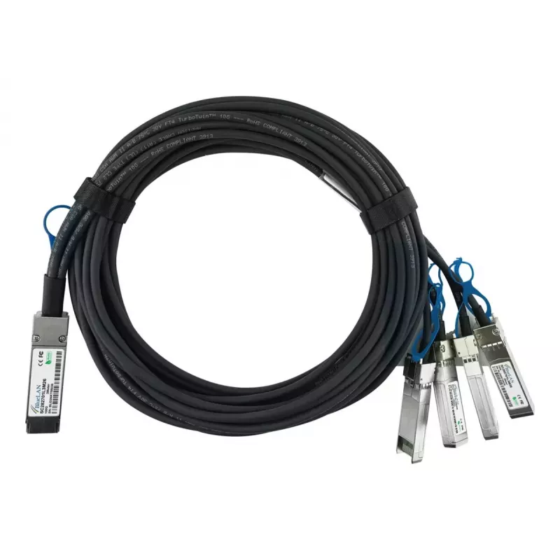 DAC-kaabel BlueOptics MCP7F00-A01AR-BL 2m QSFP28 kuni 4x SFP28 must