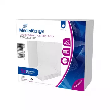 MediaRange kahekordne CD-ümbris, 10 mm, läbipaistev