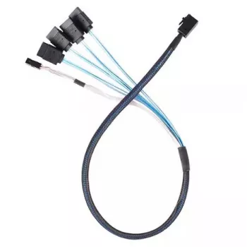 SILVERSTONE SAS 4×SATA kaablile CPS05-RE 0,6 m SFF-8643 kuni 4×7-kontaktilisele SATA-le