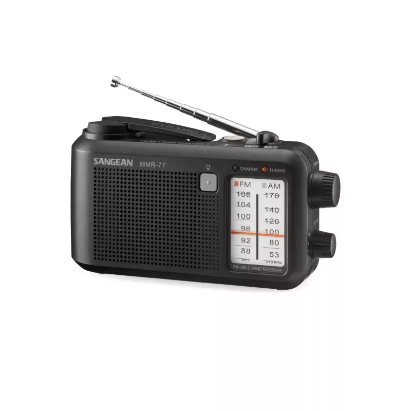 Kaasaskantav raadio Sangean MMR-77 analoog AM FM must 3,5 mm kõrvaklapipesa