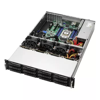 Server barebone ASRock 2U12L2S-SIENA (2U)—AMD SoC, Socket SP6, 12×3,5 tolli + 2×2,5 tolli sahtlit, 800 W toiteplokk, DDR5 kuni 96 GB