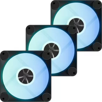 Korpuse ventilaator APNX FP1-R 120 mm, must, vastupidine õhuvool, 3 tk pakendis