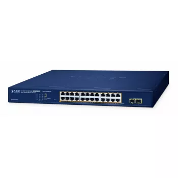 Hallatav kommutaator PLANET GS-2210-24P2S 24-pordiline 10/100/1000T PoE 260 W