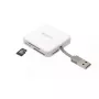 Kaardilugeja PNY All in One Reader — USB 2.0, 480 Mbit/s, toetab CF/SD/MicroSD/MS/MiniSD/MMC, valge, 54×54×13 mm, 29 g