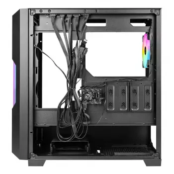 PC Case AZZA Guardian Glass Midi Tower — Must, ATX/Micro‑ATX/ITX/EATX, toetab 3.5 tolli×2 / 2.5 tolli×4, ees 120/140 mm ventilaatorid
