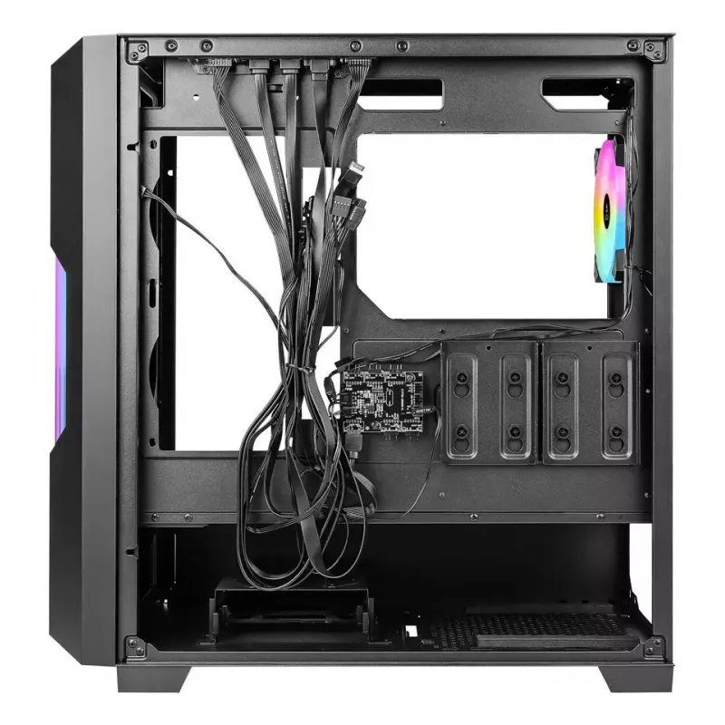 PC Case AZZA Guardian Glass Midi Tower — Must, ATX/Micro‑ATX/ITX/EATX, toetab 3.5 tolli×2 / 2.5 tolli×4, ees 120/140 mm ventilaatorid