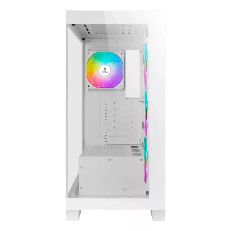 PC Midi Tower AZZA Cove (CSAZ-570W) — must, ATX/Micro-ITX/ITX, 3x120mm küljeventilaatorit, 1x120mm tagaventilaator, toetab 2,5-tolliseid ja 3,5-tolliseid kettaseadmeid