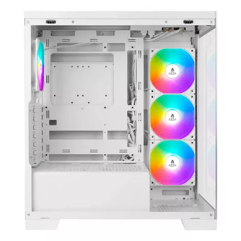 PC Midi Tower AZZA Cove (CSAZ-570W) — must, ATX/Micro-ITX/ITX, 3x120mm küljeventilaatorit, 1x120mm tagaventilaator, toetab 2,5-tolliseid ja 3,5-tolliseid kettaseadmeid