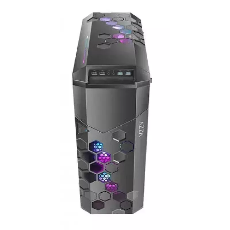 Arvutikorpus AZZA STORM ARGB Full Tower — must, ATX/Micro-ATX/EATX tugi, 2x 3,5-tolline + 6x 2,5-tolline sahtel, ARGB-ventilaatorid eelpaigaldatud