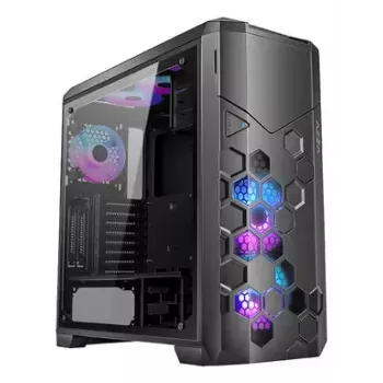 Arvutikorpus AZZA STORM ARGB Full Tower — must, ATX/Micro-ATX/EATX tugi, 2x 3,5-tolline + 6x 2,5-tolline sahtel, ARGB-ventilaatorid eelpaigaldatud