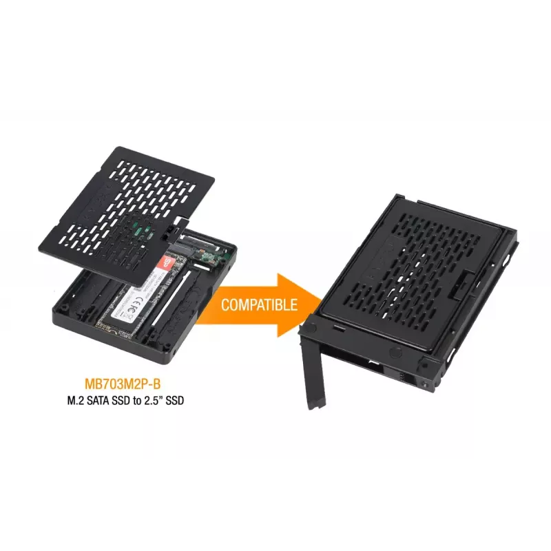 HDD Cage Icy Dock MB742TP-B Universal plastik 134mm Width