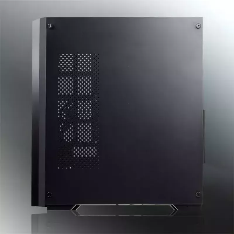 PC Midi Torn korpus RAIJINTEK Ponos MS — Must, toetab 120/140 mm esiventilaatoreid, 1x 120 mm tagumine, HDD 3,5 tolli, SSD 2,5 tolli, 210×442×485 mm