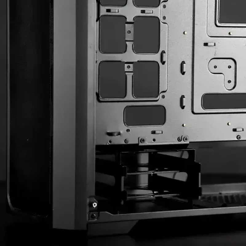 PC Midi Torn korpus RAIJINTEK Ponos MS — Must, toetab 120/140 mm esiventilaatoreid, 1x 120 mm tagumine, HDD 3,5 tolli, SSD 2,5 tolli, 210×442×485 mm