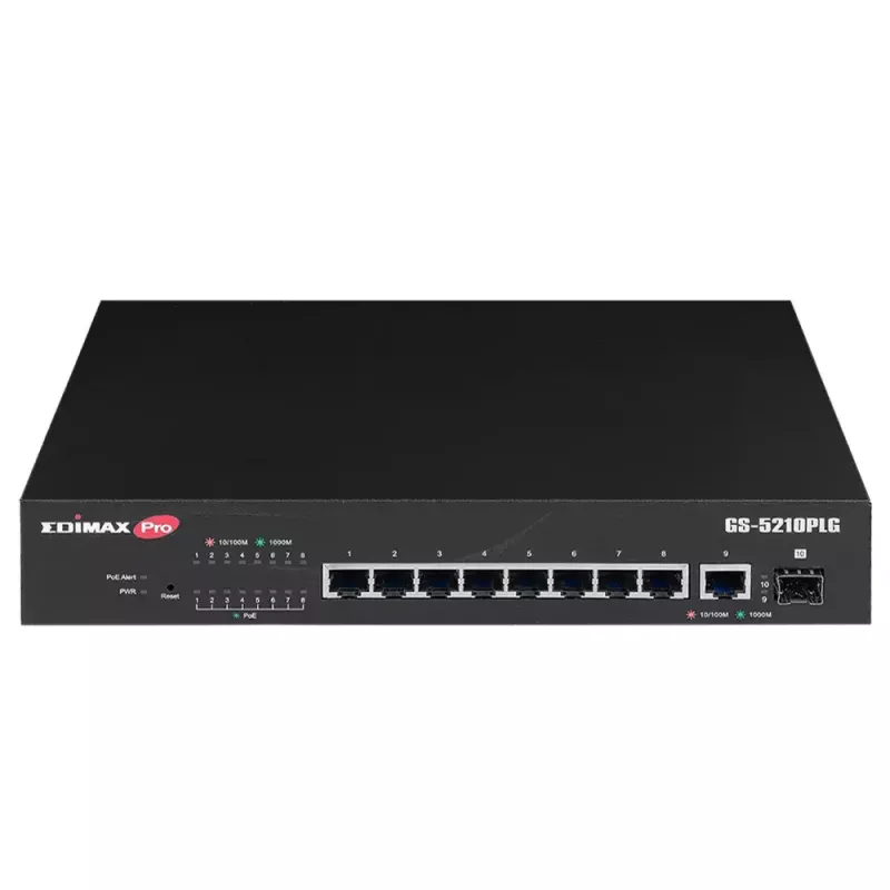 Hallatav kommutaator Edimax GS-5210PLG 8 pordiga Gigabit Ethernet PoE must