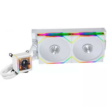 CPU AIO vedelikjahuti lian li Galahad II LCD 280 — 280mm radiaator, integreeritud LCD, valge