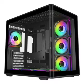 PC Case Cooler Master Elite 600 Midi Tower Must karastatud klaasiga, toetab ATX/Micro-ITX, 3x120mm külgventilaatorit + 1x120mm tagaventilaator, 2x3,5 tolli + 2x2,5 tolli sahtlit